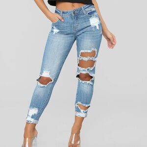 Fashion Nova distressed jeans
